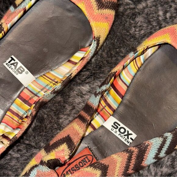 Missoni For Target Multicolor Zigzag Chevron Knit Ballet Flats Youth Sz 12 Boho - Picture 5 of 7